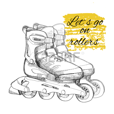 450x450 Vector Illustration Of Roller Skates. Isolated Object For Logo