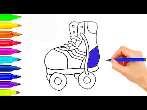 480x360 How To Draw Simple Roller Skates Coloring Learning Videos