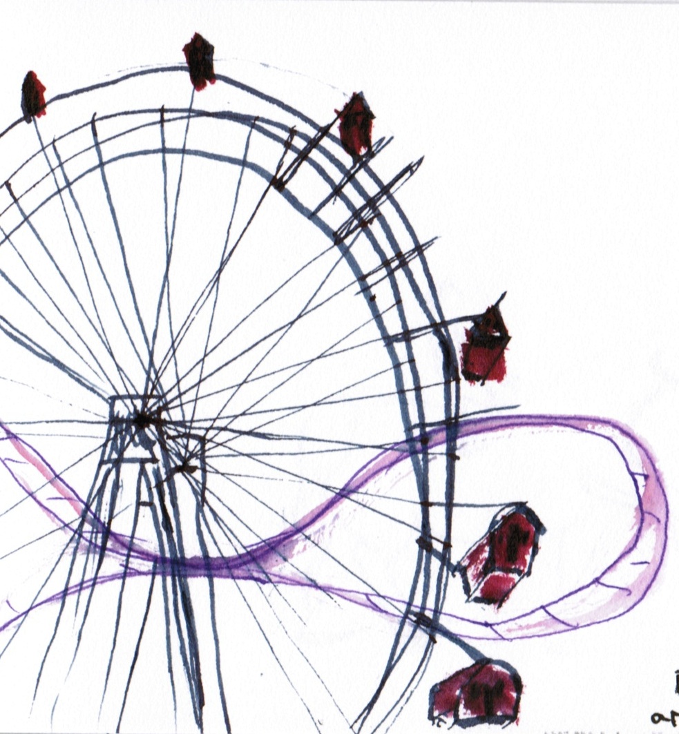 983x1063 Urban Sketchers S.f. Bay Area Prater's Riesenrad With Roller Coaster