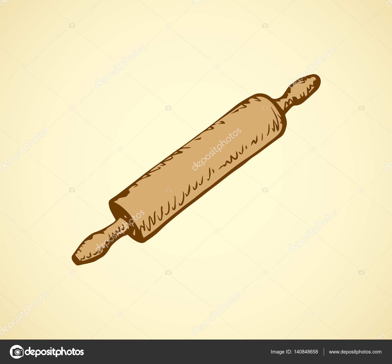 1600x1488 Rolling Pin. Vector Drawing Stock Vector Marinka