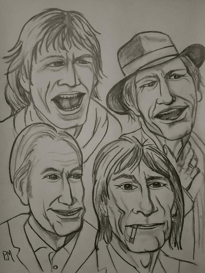 677x900 The Rolling Stones Drawing By Pete Maier