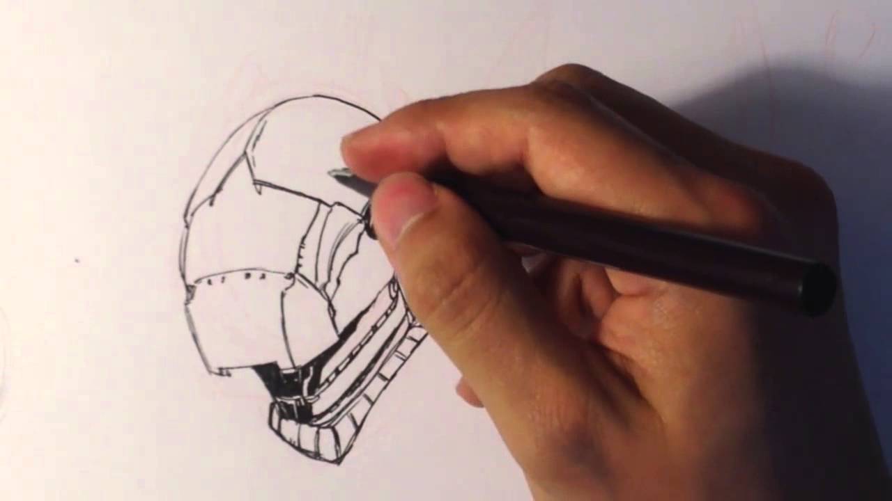1280x720 Drawing A Sci Fi Helmet