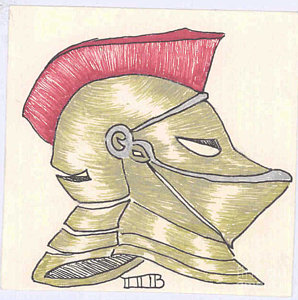 298x300 Roman Helmet Drawing By Lenora Brown
