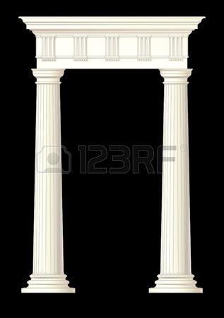 317x450 Architectural Background , Ionic Column , Vector Drawing Royalty