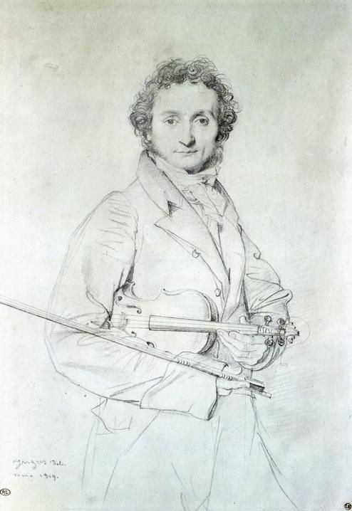 494x718 Portrait Of Niccolo Paganini, (1819) Jean Auguste Dominique Ingres