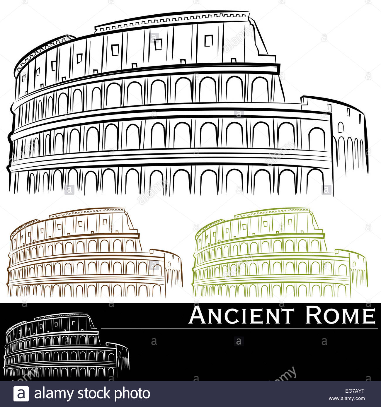 1300x1390 An Image Of Roman Colosseum Drawing Set Stock Photo 78838252