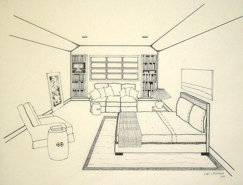 500x381 Bedroom Perspective Drawing Bedroom Drawing Point Perspective