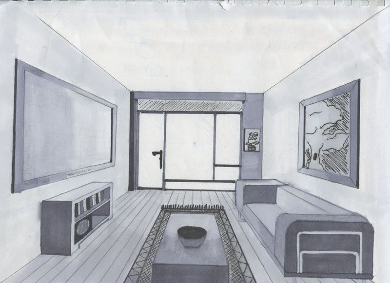 800x581 Living Room Perspective Living Room Point Drawing One Tutorial