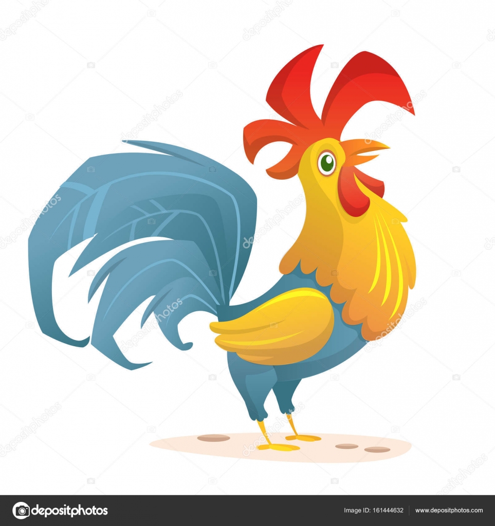 963x1024 Rooster Cartoon Character For New Year 2017 Funny Colorful