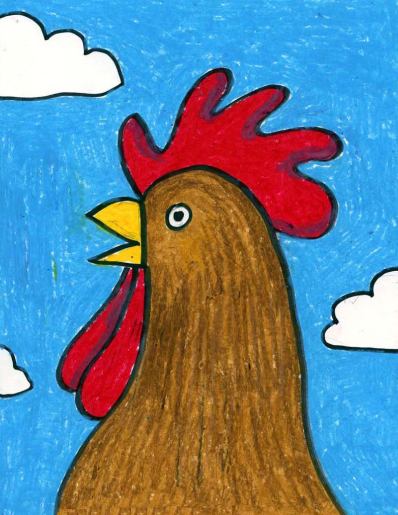 782x1012 How To Draw A Rooster Head