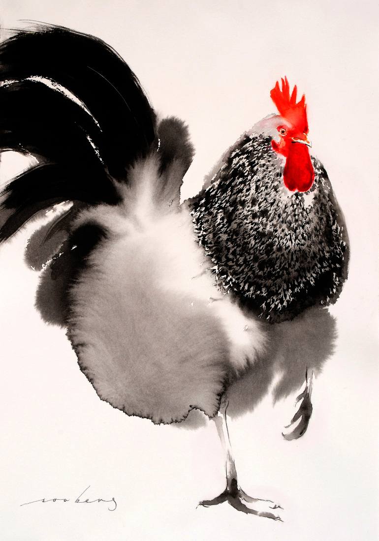 770x1100 Saatchi Art Amply Rooster (Sold) Drawing By Soo Beng Lim