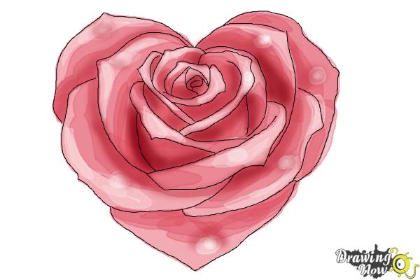 600x400 How To Draw A Heart Rose