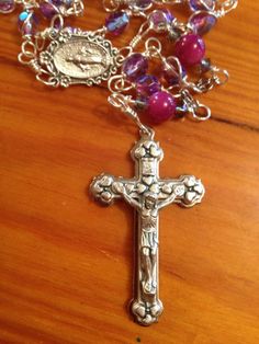 236x314 Rose Our Lady Of Lourdes Rose Quartz Red Czech Bead Rosary