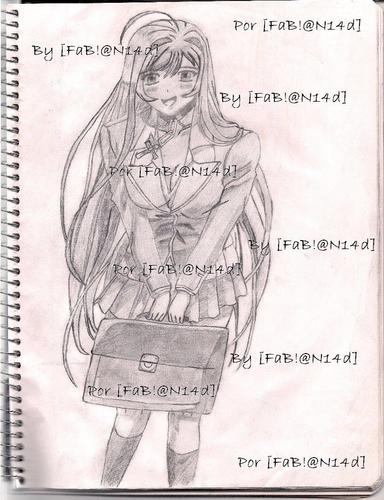 384x500 Rosario Vampire Images Drawing Akashiya Moka With Her Rosary Hd