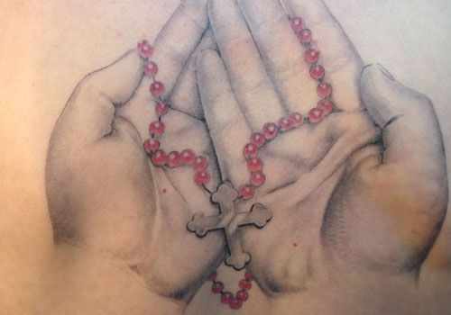 500x350 Rosary In Hands Ink Tattoo, Tatoos And Body Art