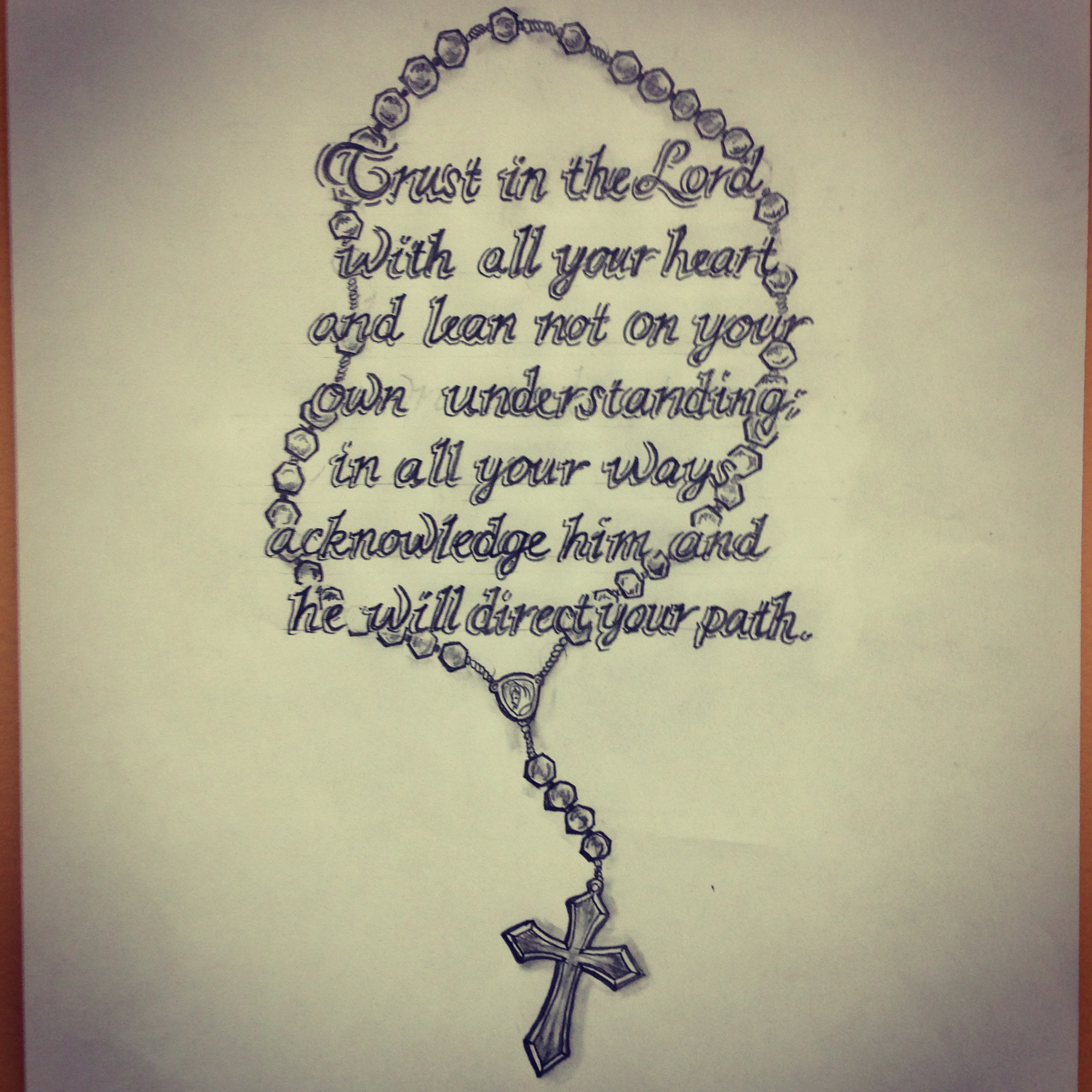 2448x2448 Bible Scripture Rosary Tattoo Sketch By