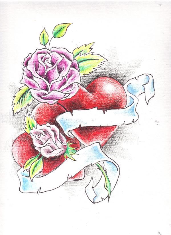 600x825 Drawings Of Roses And Hearts Hearts And Roses By ~crystal Raiyn