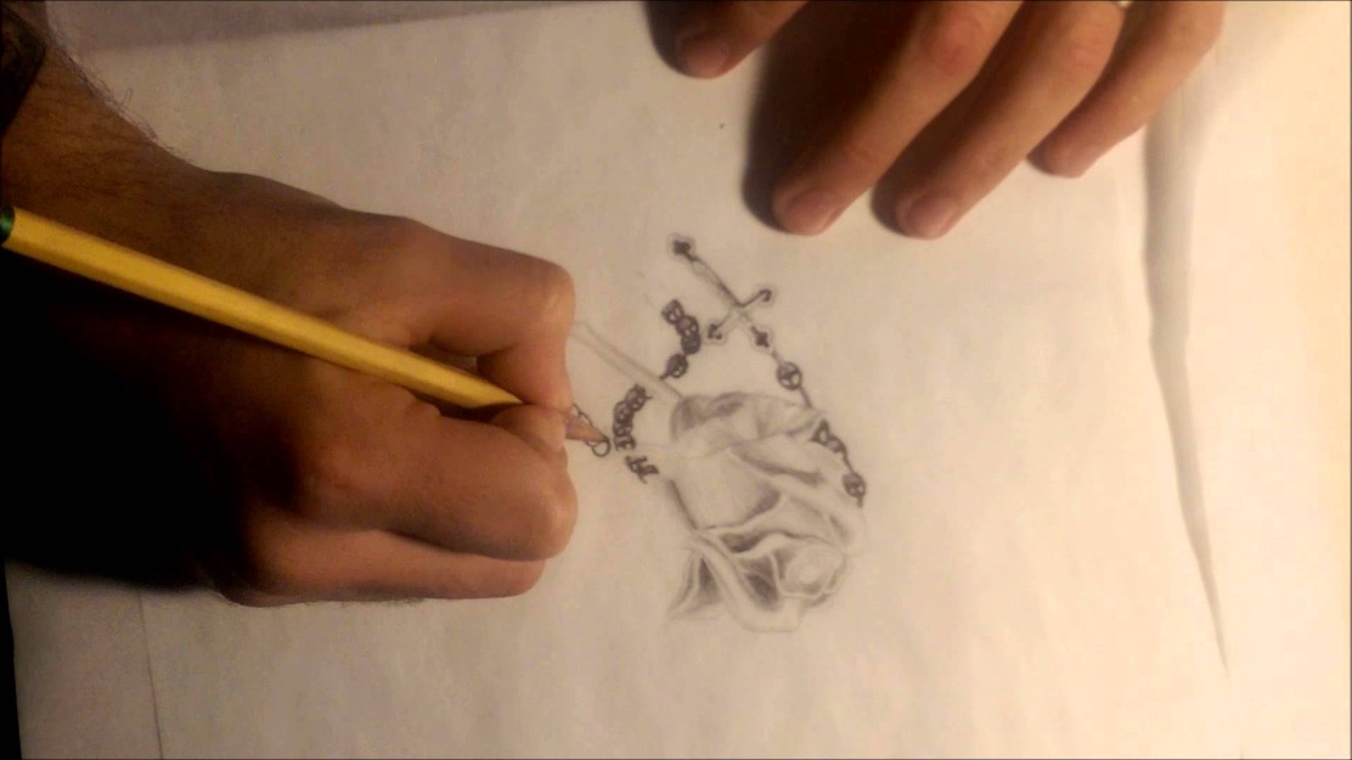 1920x1080 Rose Amp Rosary Tattoo Idea