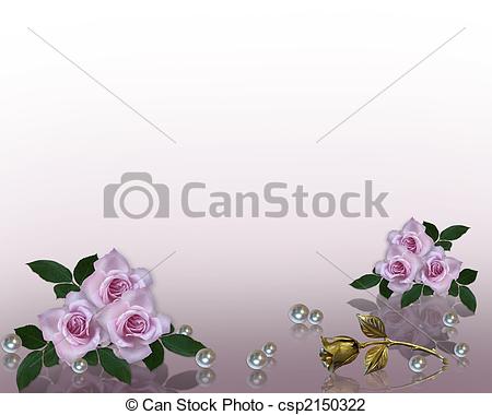 450x380 Wedding Invitation Border Lavender Roses. Image And Clip Art