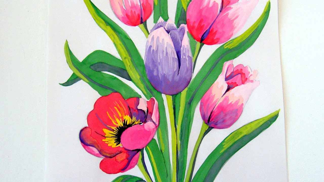 1280x720 How To Draw A Beautiful Bouquet For Mothers Day