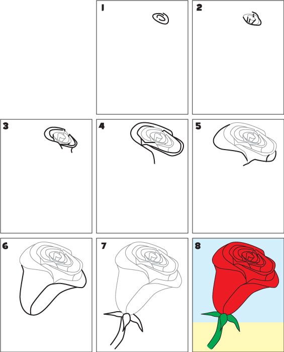 565x699 How To Draw A Rose Kid Scoop