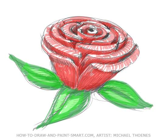 550x462 How To Draw A Red Rose