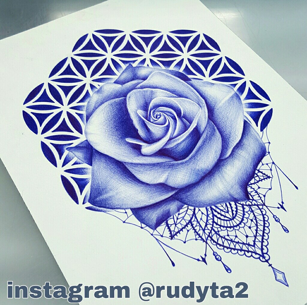 1024x1018 Rose Pen Drawing Done On Paper By Artist Rudy Acosta From Clovis
