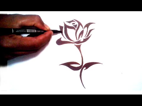 480x360 Drawing A Beautiful Tribal Rose Tattoo Stencil Design