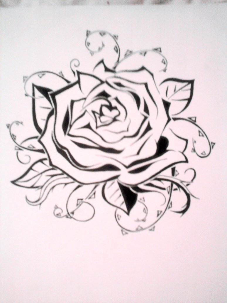 774x1032 Rose Tattoo Stencil By Emkittyart On Rose Drawing