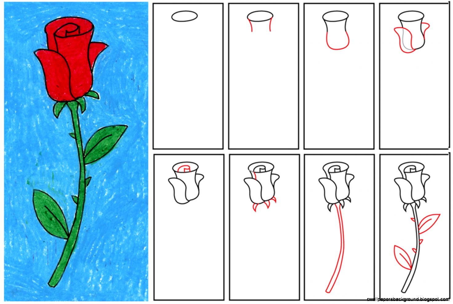 1472x989 Rose Drawing Step By Step For Kids Wallpapers Background