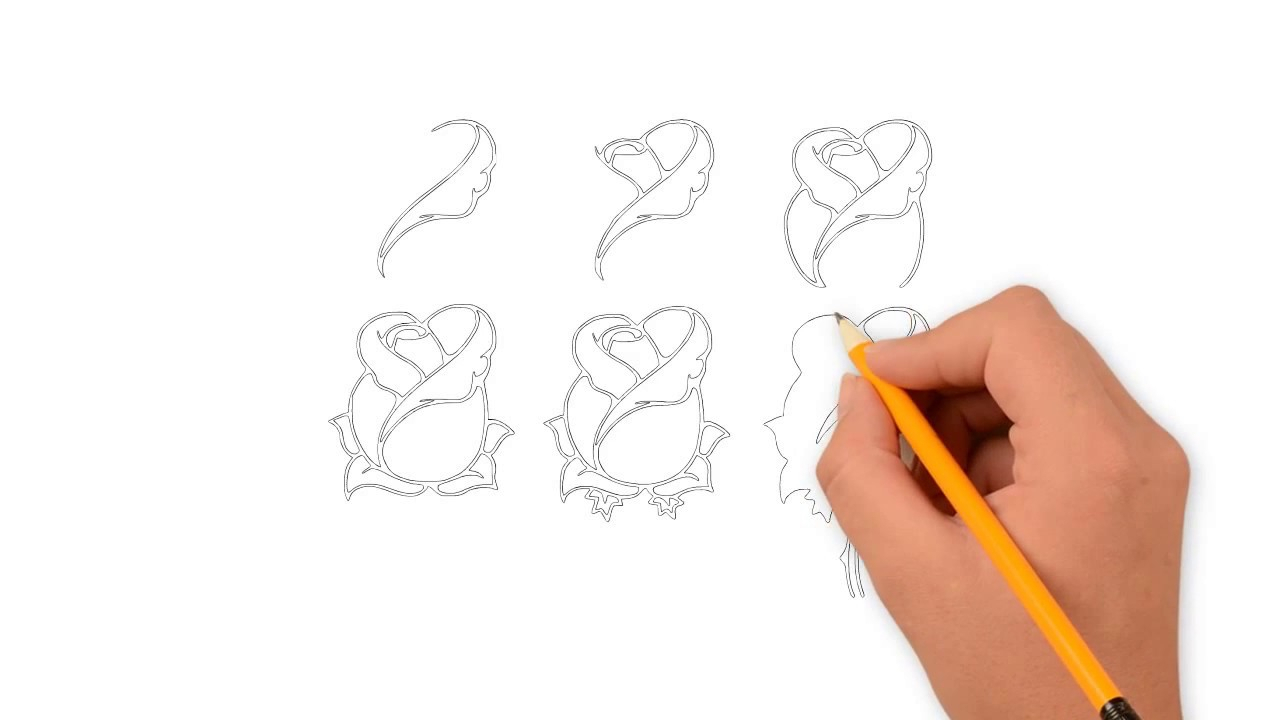 1280x720 Easy Flowers Drawings Rose Eletragesi Easy Rose Drawing Step By