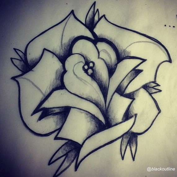 Rose Flower Pencil Drawing at GetDrawings | Free download