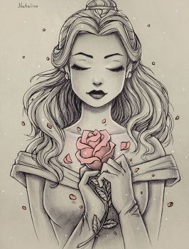 266x350 Rose By Natalico Drawing Rose, Drawings