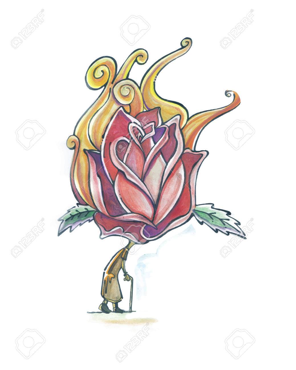 1039x1300 Hand Drawn Vector Illustration Or Drawing Of And Old Woman