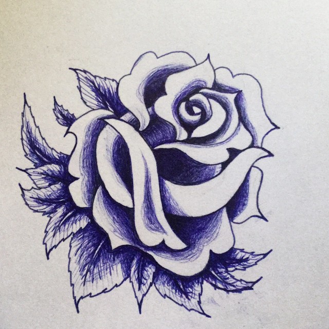 Rose Pen Drawing at GetDrawings | Free download