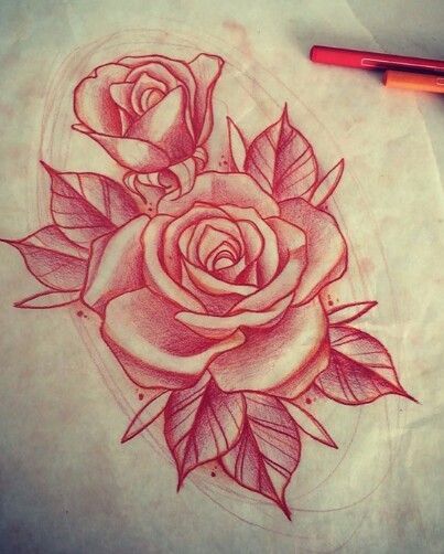 403x502 For Rose Drawing Tattoo