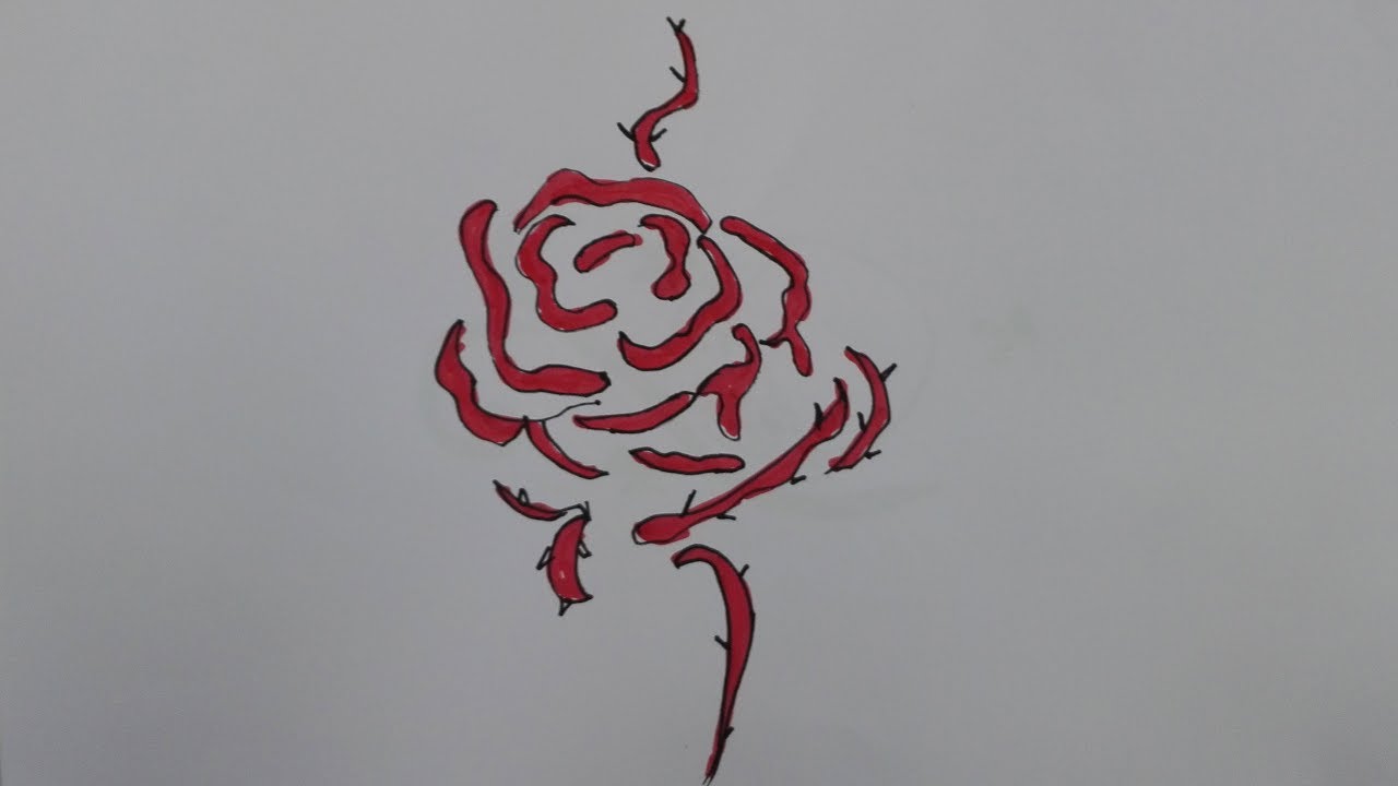 1280x720 How To Draw A Rose Tattoo Traditional Rose Tattoo Drawing Draw