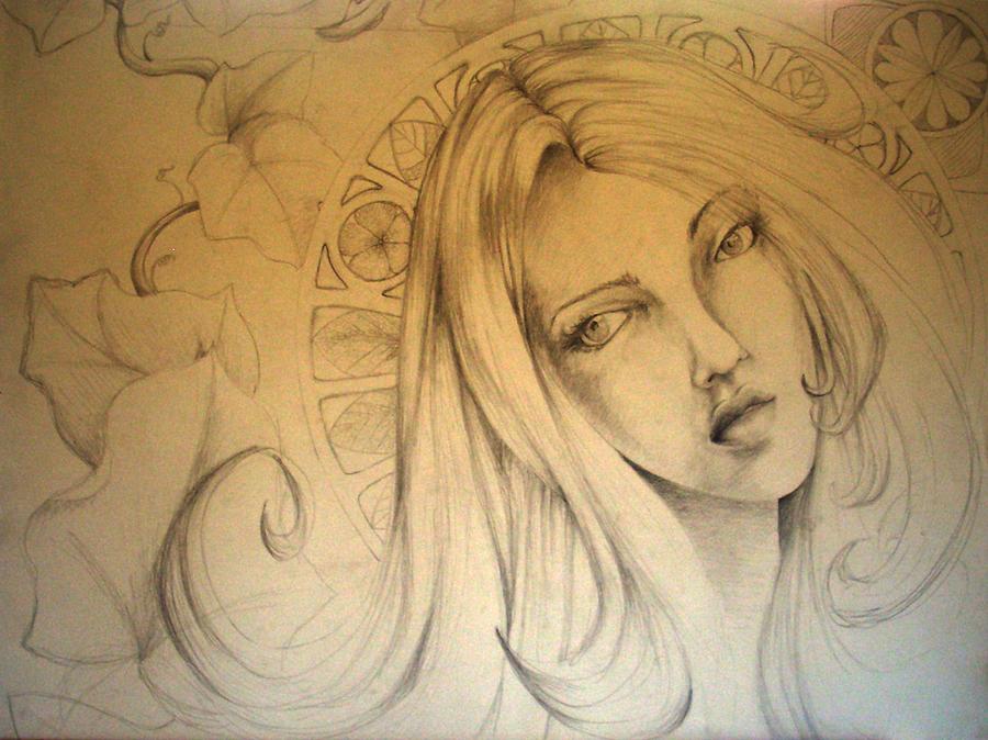 900x674 Rose Window Drawing By Diane Peters