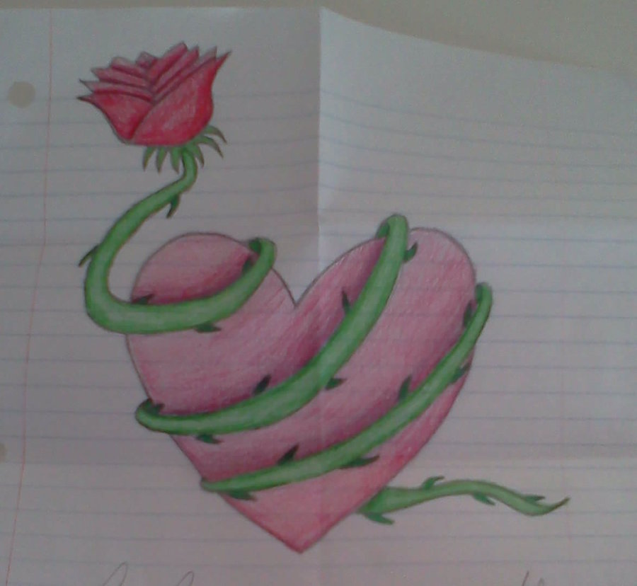 900x828 A Heart Wrapped In A Rose By Emmy31