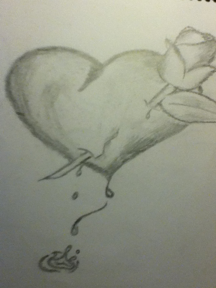 720x960 Heart And Rose Drawing By Lish7890