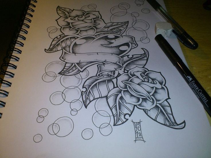 736x552 Photos Drawings In Pencil Of Roses And Hearts,