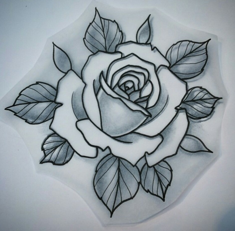 939x923 Traditional Rose Drawing How To Draw A Simple Rose Tattoo Design