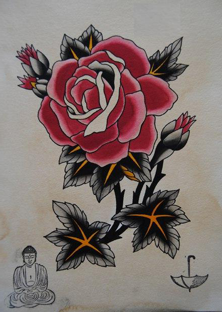 439x616 Japanese Monk And Rose Drawing Tattoo Best Tattoo Ideas Gallery