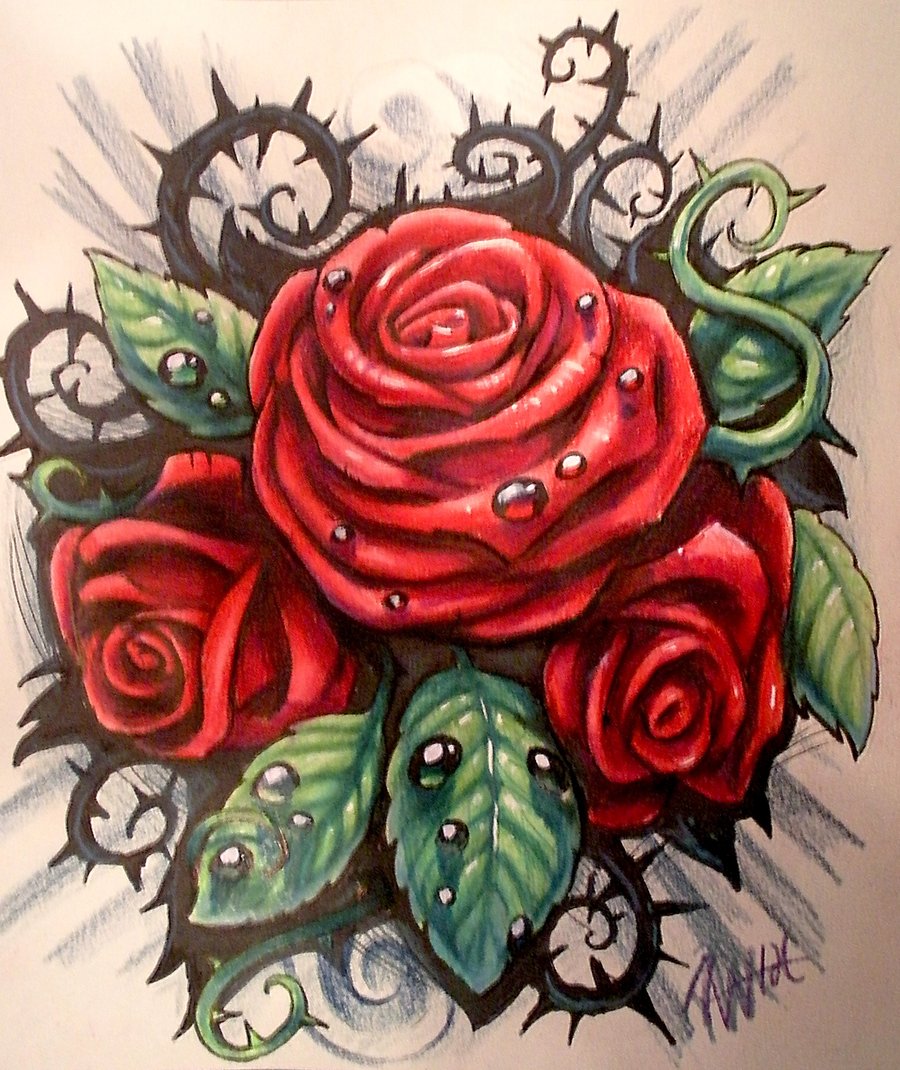 900x1070 Hoontoidly Rose Drawing Tattoo Images