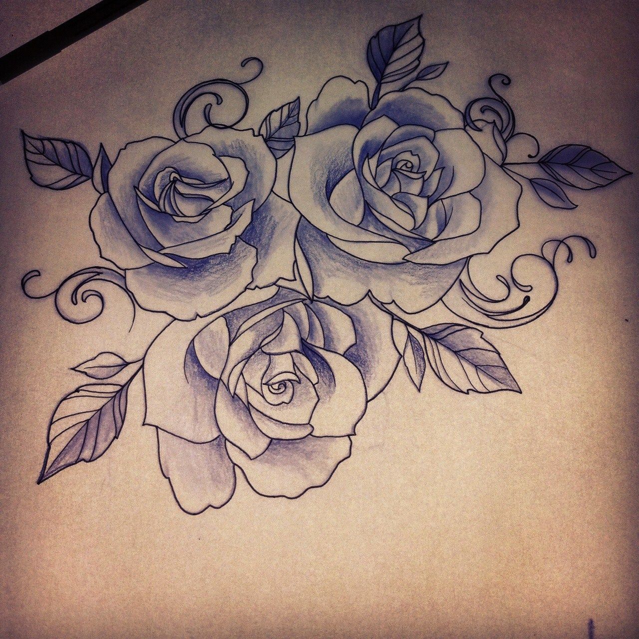 1280x1280 Sugar Skull Rose Drawing