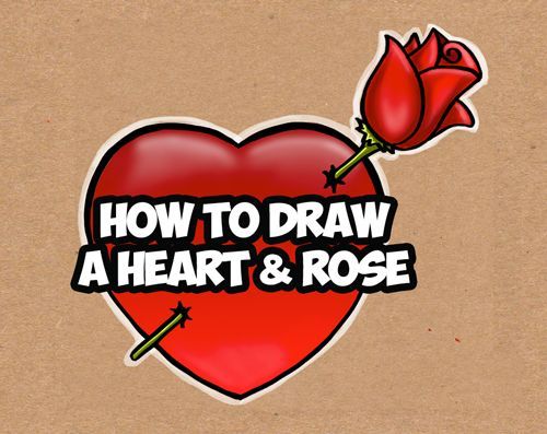 500x397 Learn How To Draw A Heart With A Rose