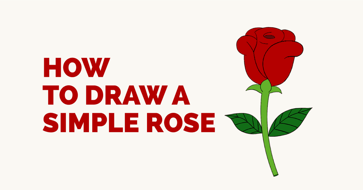 1200x628 How To Draw A Simple Rose Easy Drawing Guides
