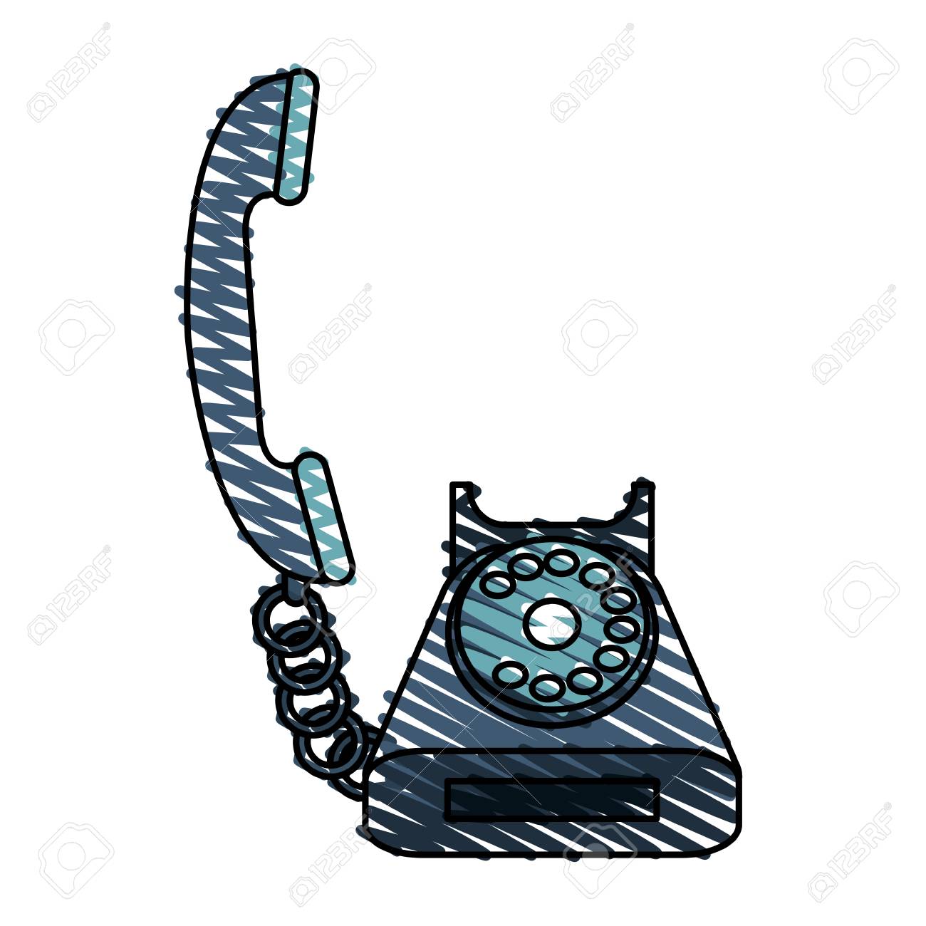 1300x1300 Rotary Telephone Icon Image Vector Illustration Design Sketch