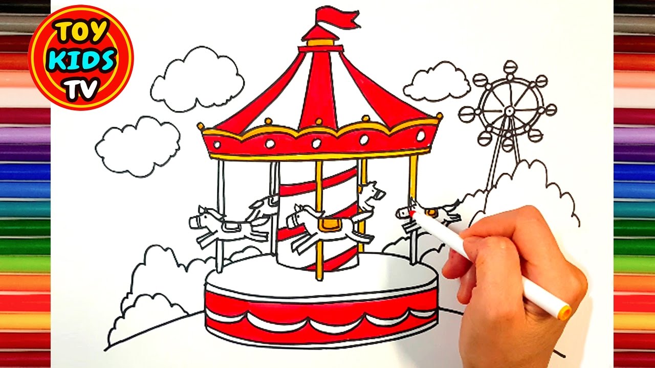 1280x720 How To Draw A Merry Go Round Paint For Kids