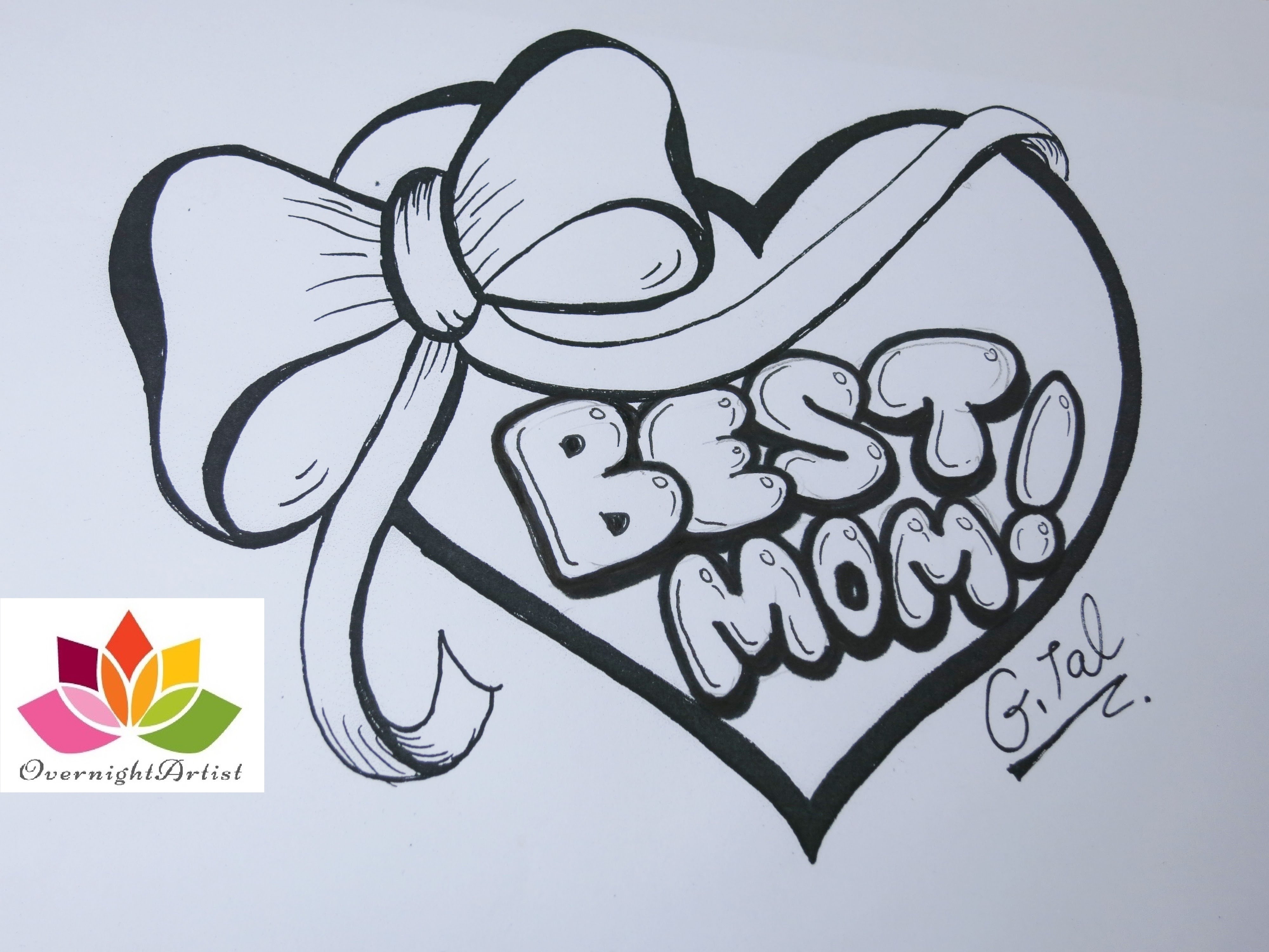 4000x3000 Learn How To Draw A Rose Heart Bow Www Overnightartist Com Best